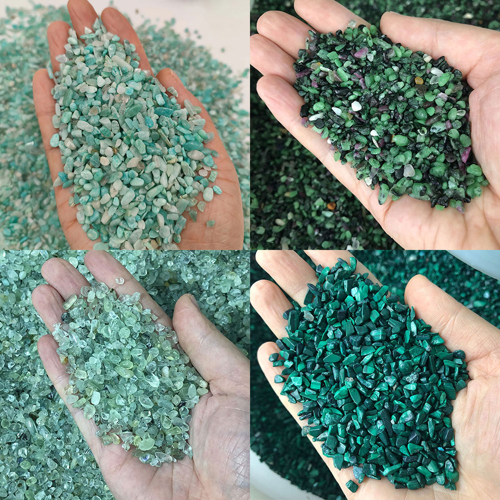 Aquarium Marine Stone - Natuursteen Kristallen Mini Peridot Amazoniet Malachiet