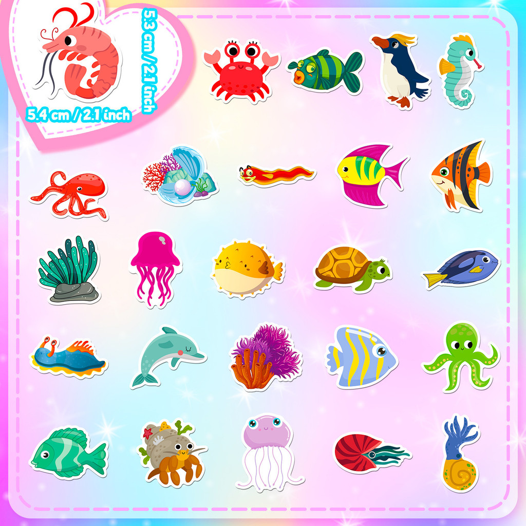 50 stuks zeelevenstickers - sc - Marine Life Aquariums recensie en prijs