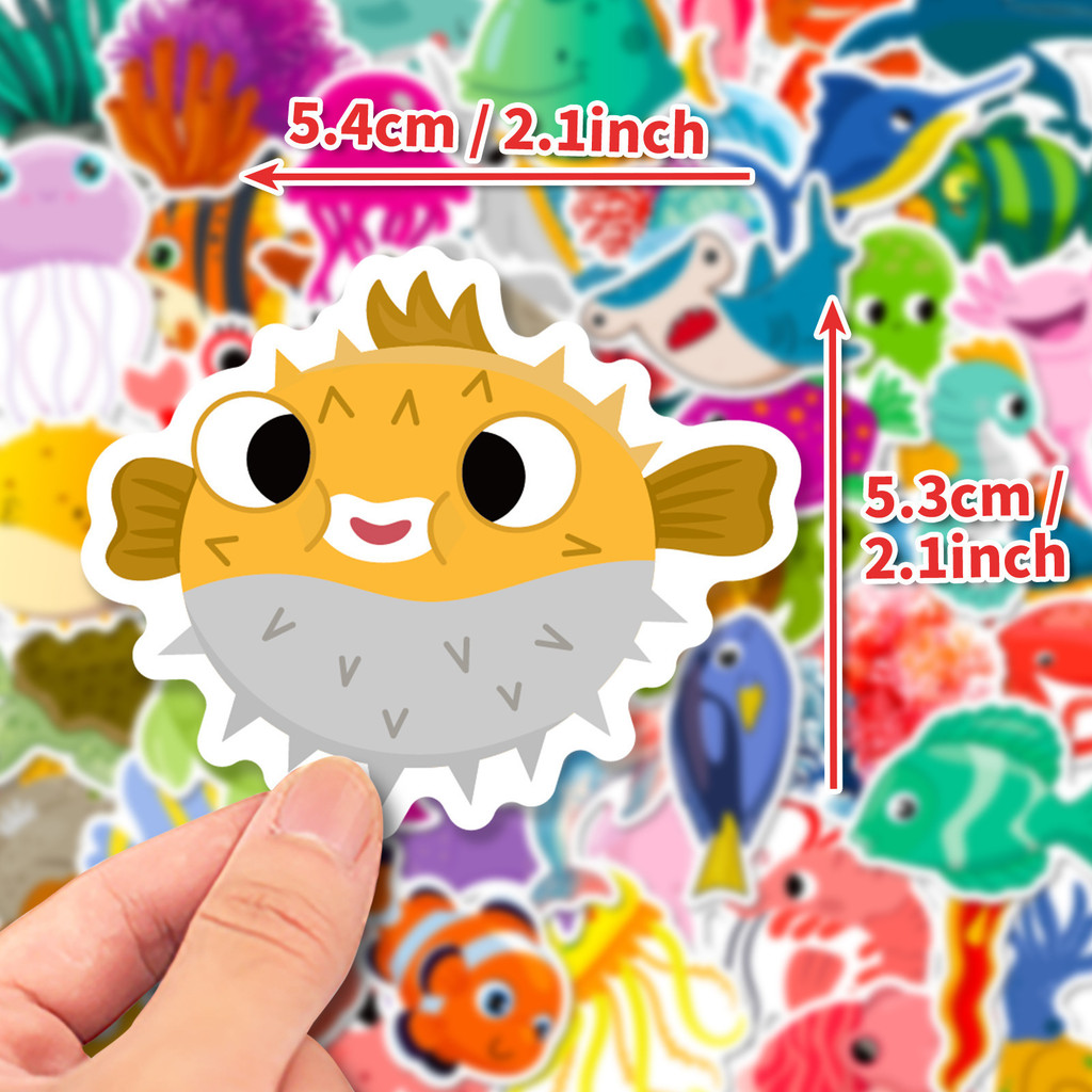 50 stuks zeeleven stickers dol - Marine Life Aquariums recensie en prijs