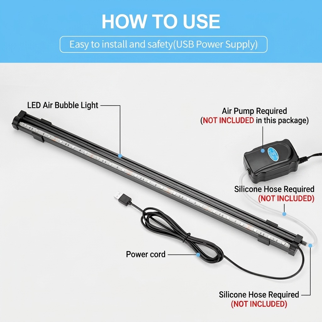 USB LED Aquarium Luchtbellenli - Marine Aquarium Nano recensie en prijs